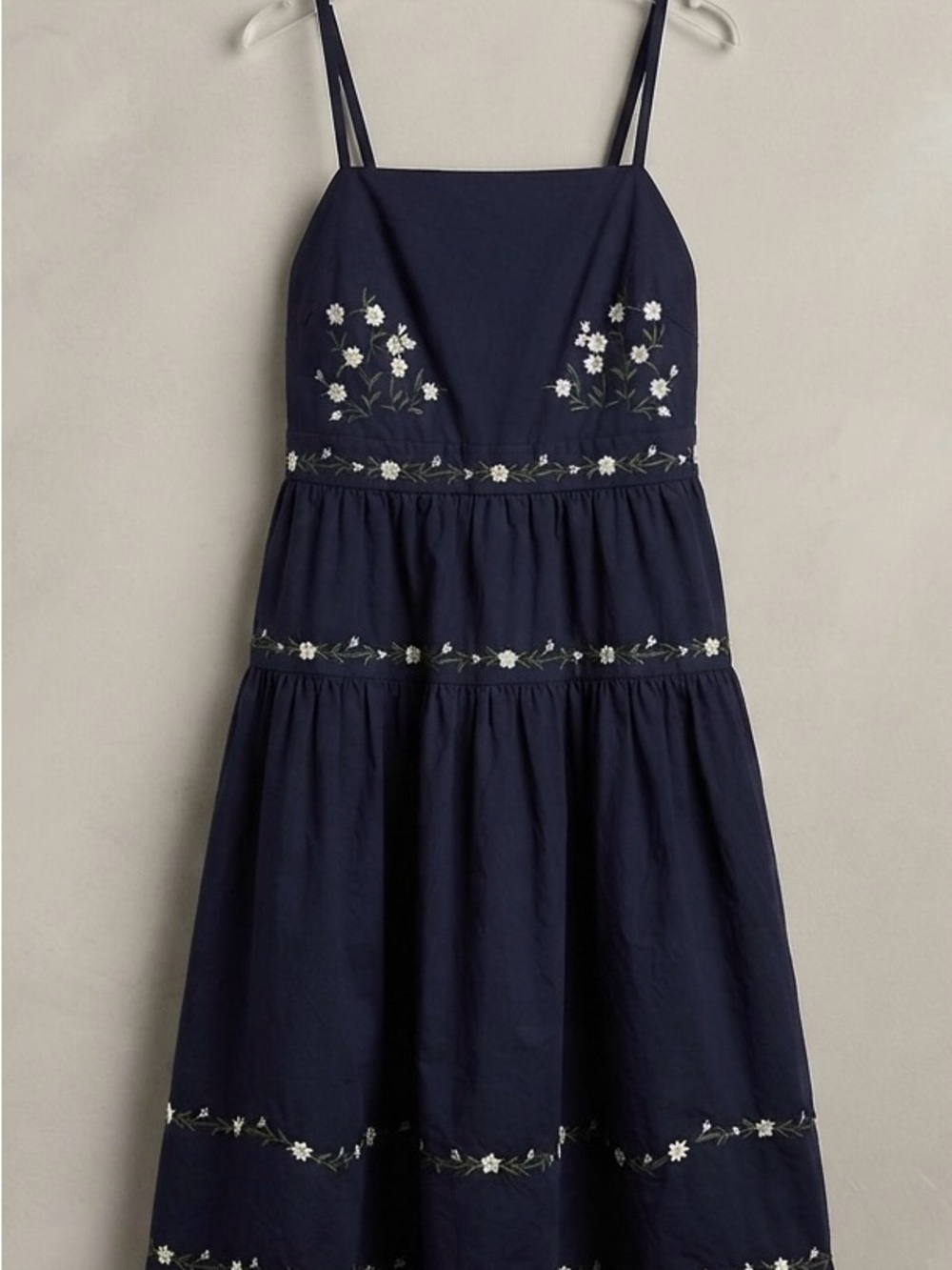 NWT Olive & Oak Navy Blue Floral Embroidered Tiered Sundress